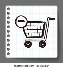 shopping cart doodle drawing