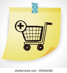 shopping cart doodle drawing
