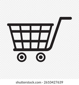 Shopping Cart Doodle Icon, logo. PNG style Sketch Style Market Symbol. Eps 10