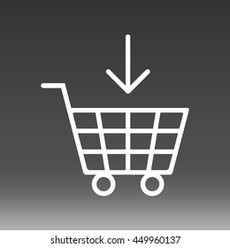 Shopping Cart With Down Arrow Vector Icon Illustration