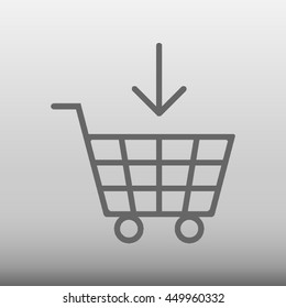 Shopping Cart With Down Arrow Vector Icon Illustration