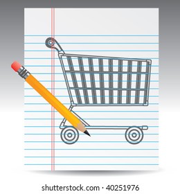 Shopping Cart Drawing Stock Vector (Royalty Free) 40251976 | Shutterstock