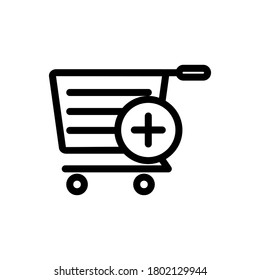 Shopping Cart (E Commerce) icon outline vector. isolated on white background