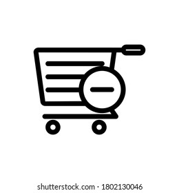 Shopping Cart (E Commerce) icon outline vector. isolated on white background