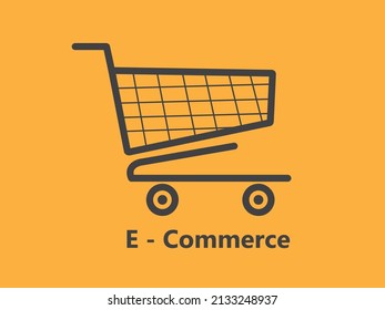 shopping cart e commerce vector logo suitable for design and editor

