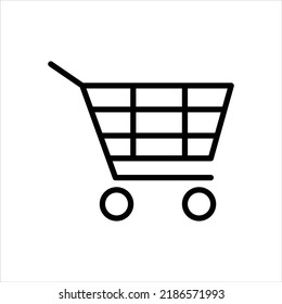 Shopping cart ecommerce icon vector graphic illustration