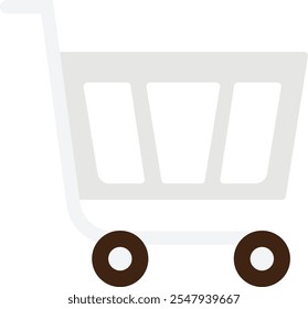 Carrinho de Compras Ícone de Comércio Eletrônico Vetor Ilustração plana