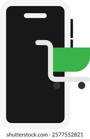 Shopping Cart Ecommerce Icon Vector Flat Illustration