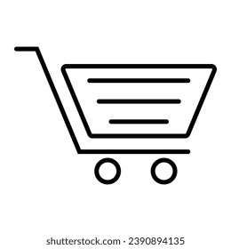 Carro de compras, icono web de la línea de comercio electrónico. Icono de esquema. Ilustración del vector