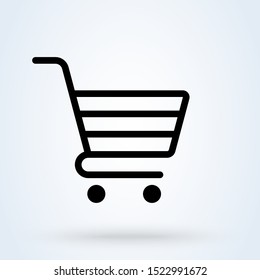 shopping cart e-commerce, Simple vector modern icon design illustration.