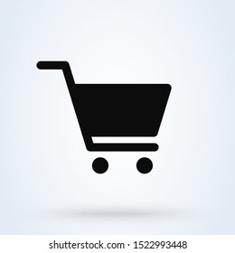 shopping cart e-commerce, Simple vector modern icon design illustration.