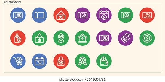 
Shopping Cart and E-commerce Store Icons for Online Sales and Promotions