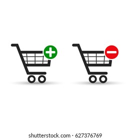 Shopping cart e-commerce vector icon set for web design.