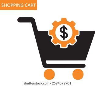 Shopping Cart editable flat vector icon
