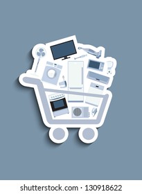 Shopping cart with electronics