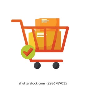 Shopping cart element for delivery concept vector illustration