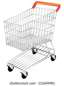 Shopping Cart is empty for the goods. Vector illustration.