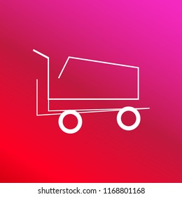 shopping cart empty side view symbol red and pink gradient material white icon minimal design.