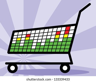 shopping cart with equalizer concept