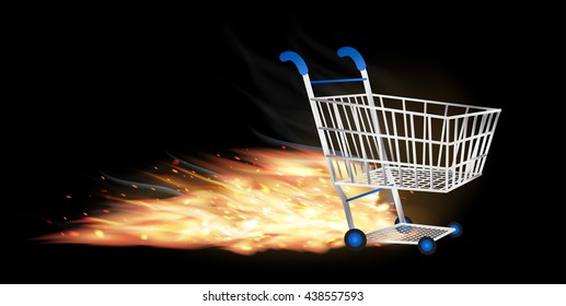 631 Flaming shopping cart icon Images, Stock Photos & Vectors