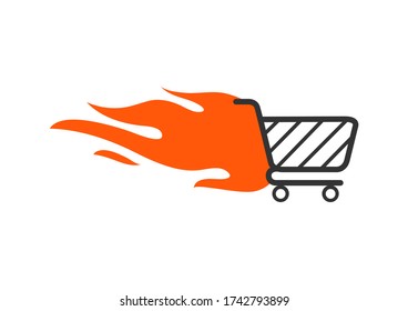 631 Flaming shopping cart icon Images, Stock Photos & Vectors