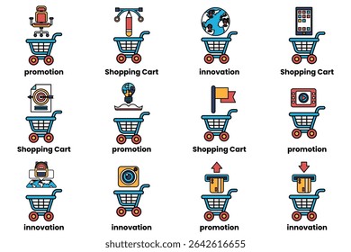 Shopping cart with a flag on it. It's blue