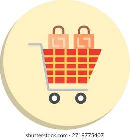 Carrito de compras Flat Circle Style Icon