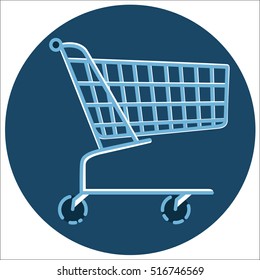 Shopping cart flat design icon, vector sign