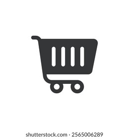 Shopping cart flat glyph icon. Perfect pixel on transparent background