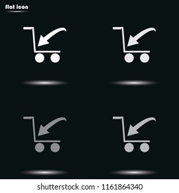 Shopping cart flat grayscale vector icon.