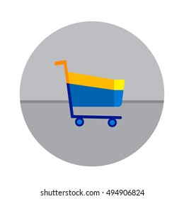 Shopping cart flat icon.