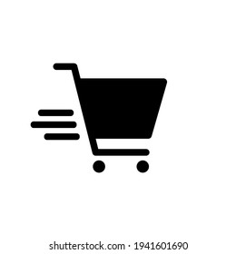 Shopping cart  flat icon for apps and websites. Vector isolated on white background EPS 10