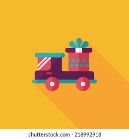 shopping cart flat icon with long shadow
