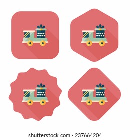 shopping cart flat icon with long shadow