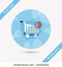 shopping cart flat icon with long shadow,eps10
