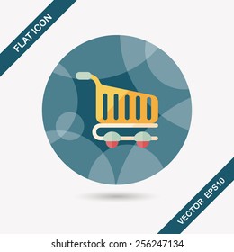 shopping cart flat icon with long shadow,eps10