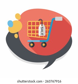 shopping cart flat icon with long shadow,eps10
