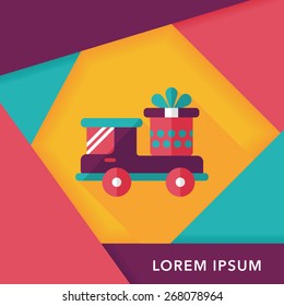 shopping cart flat icon with long shadow