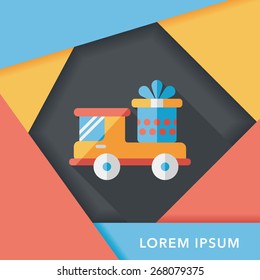 shopping cart flat icon with long shadow