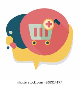shopping cart flat icon with long shadow,eps10