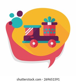 shopping cart flat icon with long shadow