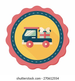 shopping cart flat icon with long shadow,eps10