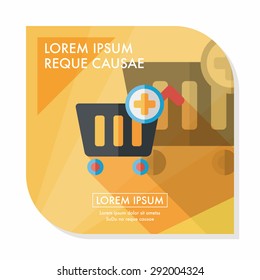 shopping cart flat icon with long shadow,eps10