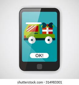 shopping cart flat icon with long shadow,eps10
