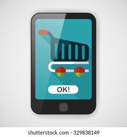 shopping cart flat icon with long shadow,eps10