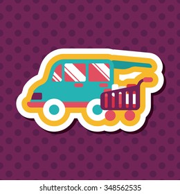 shopping cart flat icon with long shadow,eps10