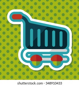 shopping cart flat icon with long shadow,eps10