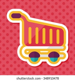 shopping cart flat icon with long shadow,eps10