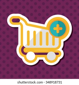 shopping cart flat icon with long shadow,eps10