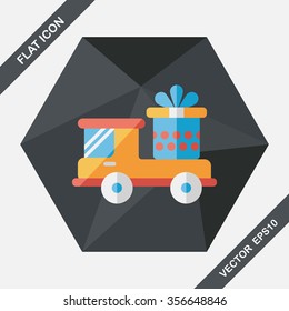shopping cart flat icon with long shadow
